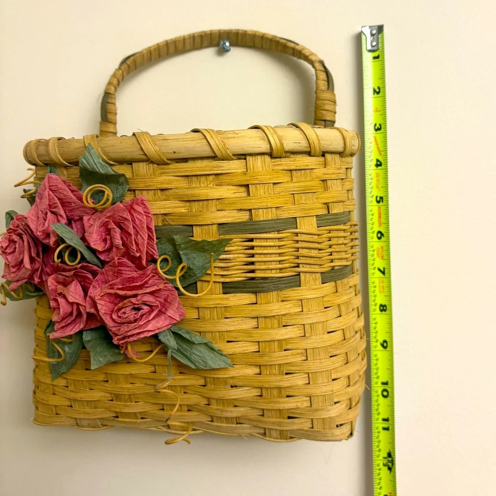 Adorable Cottagecore Wall Basket with Flowers